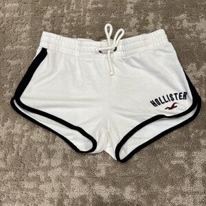 Hollister Women's Athletic White and Black Shorts